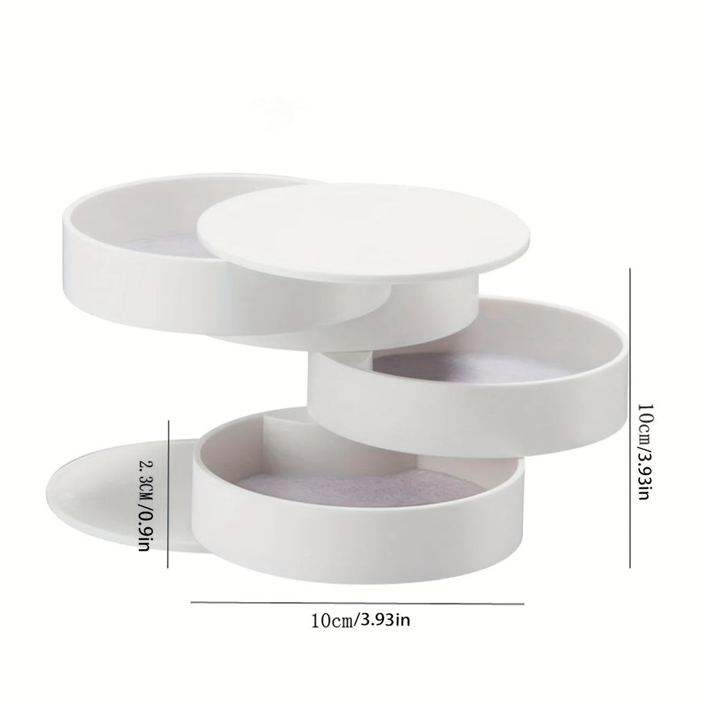 Rotating Multi-layer Desktop Storage Box Hair Accessories Jewelry Makeup BoxNWith Lid Dustproof Jewelry Box Jewelry Storage Box Oasis Select