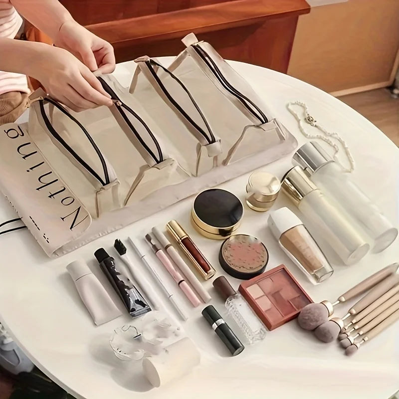 Portable Foldable 4-in-1 Detachable Makeup Bag Large Capacity Travel Cosmetic Organizer Oasis Select