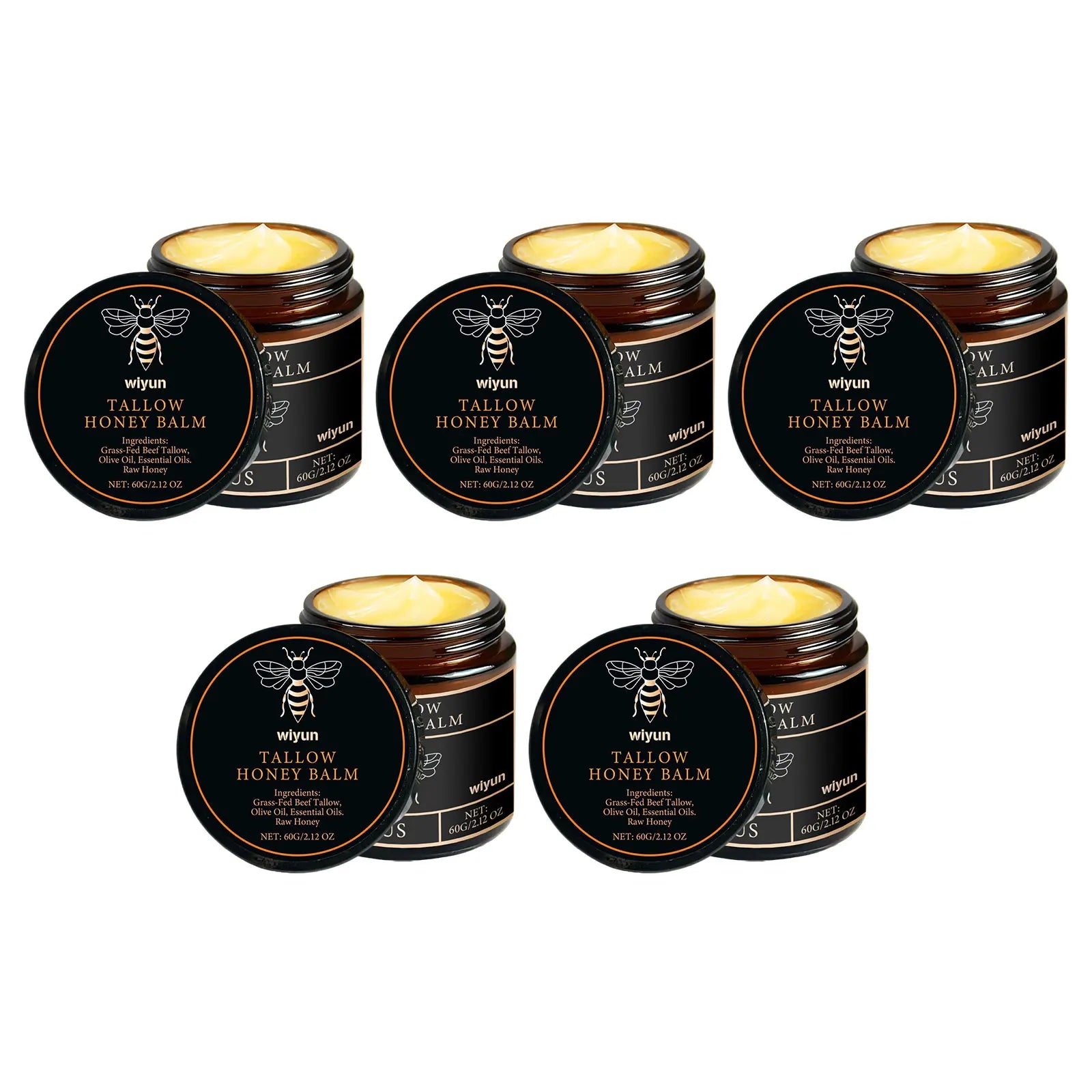 Organic Grass-Fed Beef Tallow Balm with Raw Honey Moisturizer Tallow Moisturizing Balm Oasis Select 300g