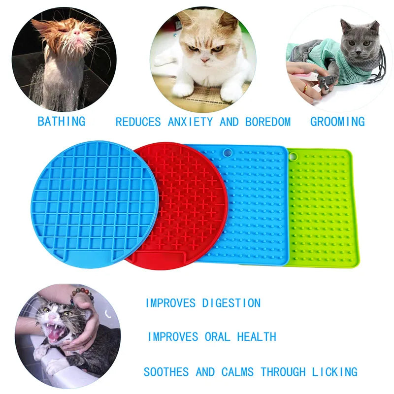 Mat For Dogs Cats Slow Food Bowls Silicone Pets Feeding Lick Pad Pet Slow Feeder Anxiety Food Container Lickimat for Dogs Puppy Oasis Select