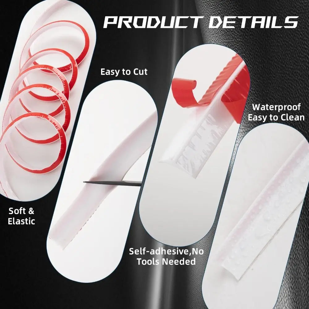 Silicone Quarter Round Molding Trim Flexible 1/2/3m Shoe Molding Peel and Stick Water Retaining Strip Oasis Select