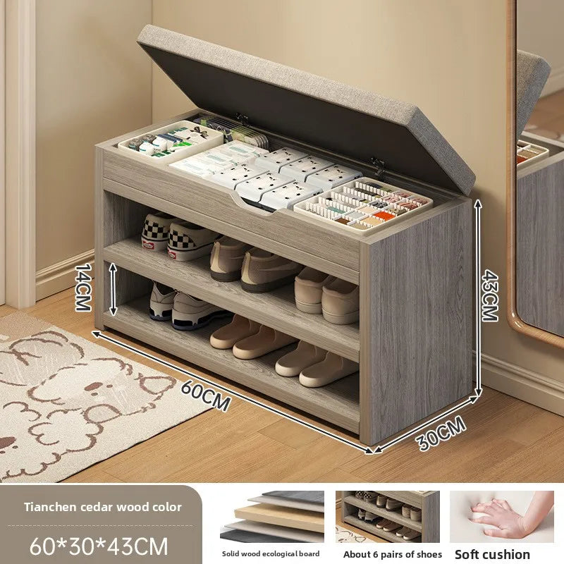 The shoe change stool is at the door the shoe cabinet, the sitting stool is extremely narrow can sit on the shoe rack Oasis Select 16