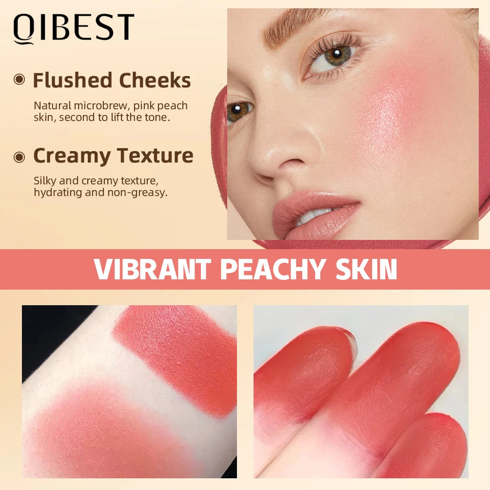 QIBEST 3-in-1 Makeup Stick – Lipstick, Blush & Eyeshadow