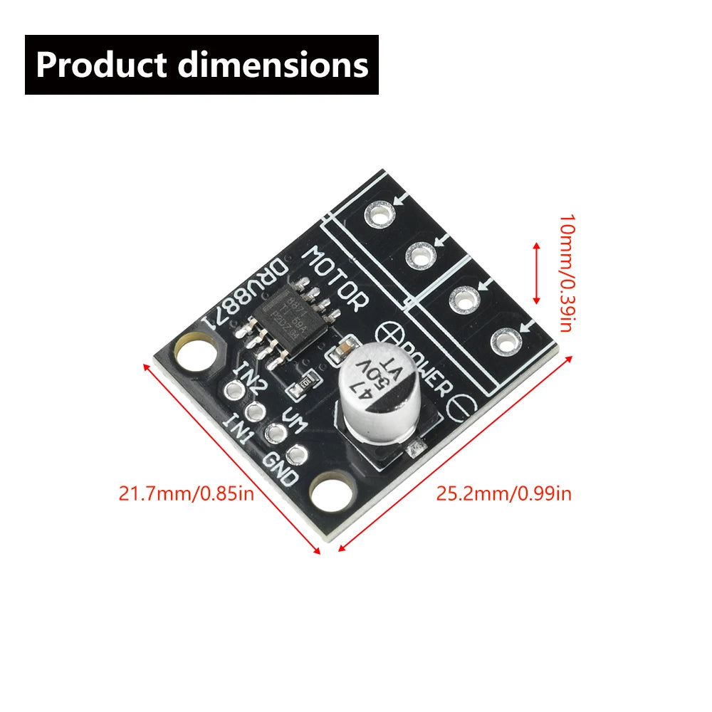 DRV8871 H-Bridge Brushed DC Motor Driver Breakout Board 6.5-45V PWM Control Module with 3.6A Max Internal Current Sense Oasis Select