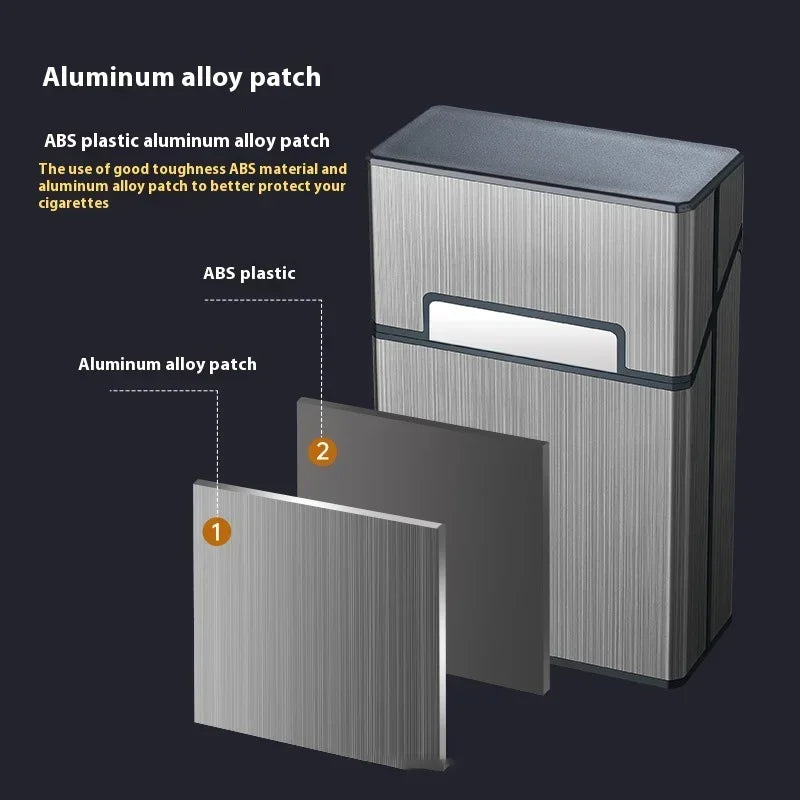 Portable Slim Aluminum Cigarette Case Regular King Size Plastic Cigar Tobacco Holder Box Storage Container Smoking Accessories Oasis Select