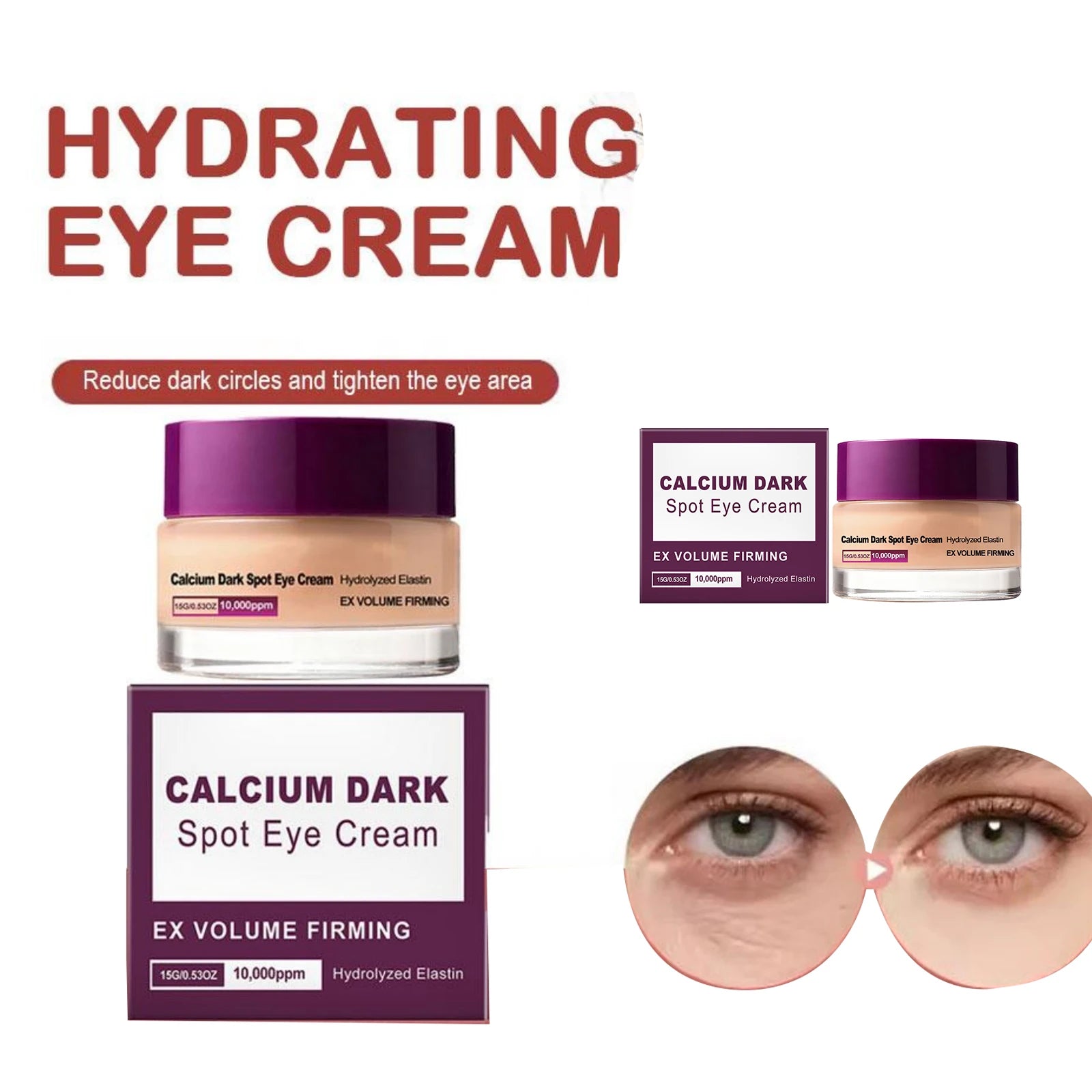 Calcium Eye Cream Dark Circle Care Supports Firmer Skin Helps Reduce Puffiness Brightening K Skin Care Under Eye Hydrolyzed Oasis Select