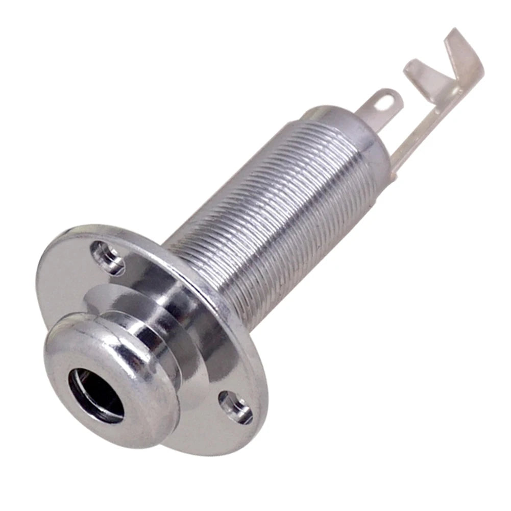 Acoustic Electric Guitar Stereo End Pin Jacks Socket Plug 6.35mm 1/4Inch Pickup Output Jack Plug Socket Guitar Parts Oasis Select Silver