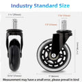 Office Rubber Chair Casters Replacement, 3/2.5 Inch Heavy-Duty Computer Gaming Desk Caster Wheels Smooth & Safe Rolling For Oasis Select 4PCS 11-22 2.5 INCH