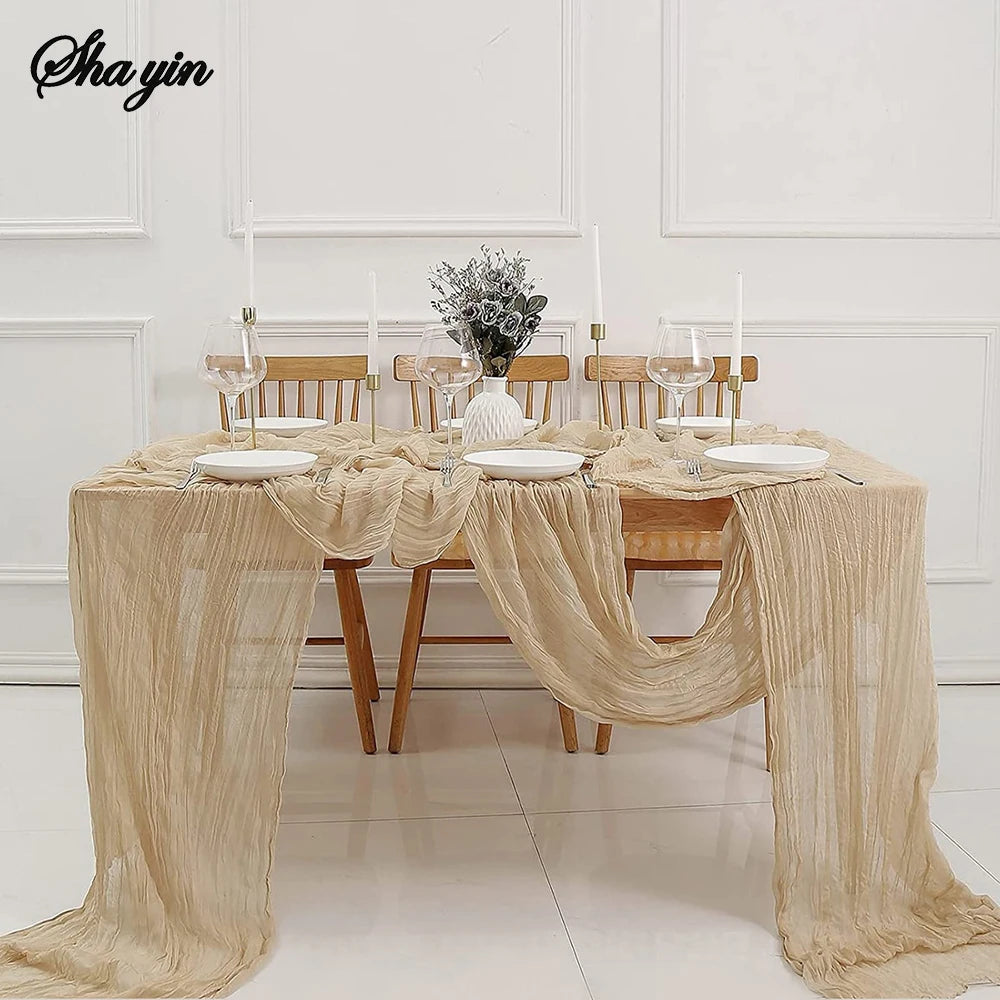 Sage Cheesecloth Gauze Table Runner – Wedding & Party Decor