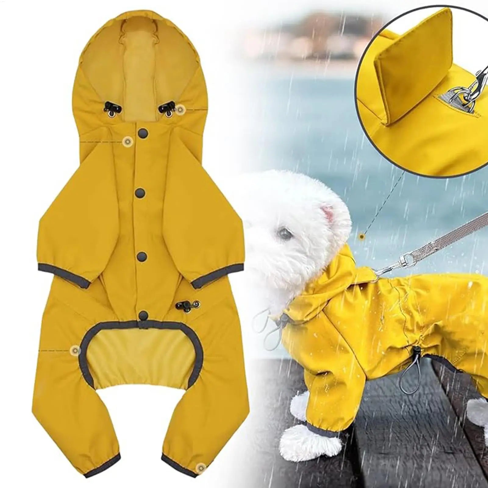 Dog Raincoats Adjustable Lightweight Clothes Rain Jacket for Dogs for Winter Christmas Halloween Snow Walking Hunting Rainy Oasis Select
