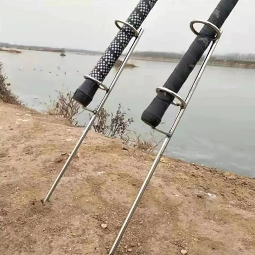 Sea Rod Holder Casting Rod Ground Plug 30/37/47cm Holder Simple Outdoor Fishing Rod Holder Double Circle Ground Plug Holder Oasis Select
