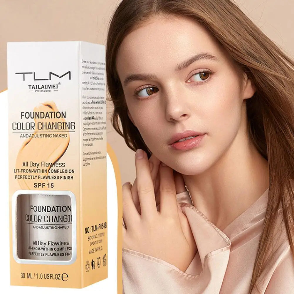 Warming Blush Liquid Foundation Temperature Color Changing Foundation, Naturally Blends Moisturizing Foundation Base Makeup 30ml Oasis Select