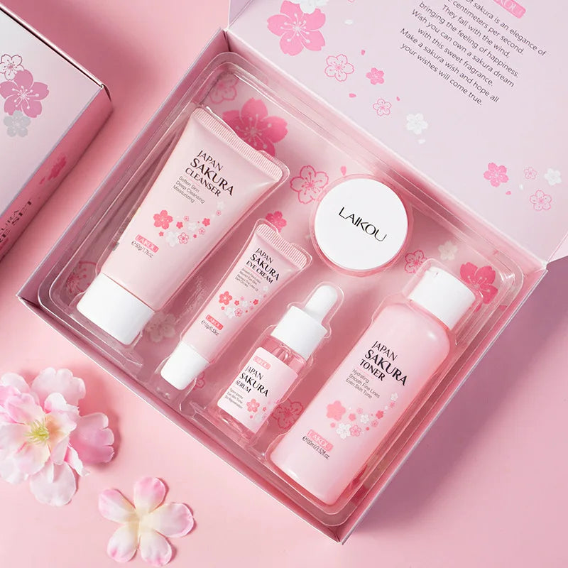 LAIKOU Sakura 5-Piece Skin Care Kit – Moisturizing Gift Set Skincare Gift Set Oasis Select