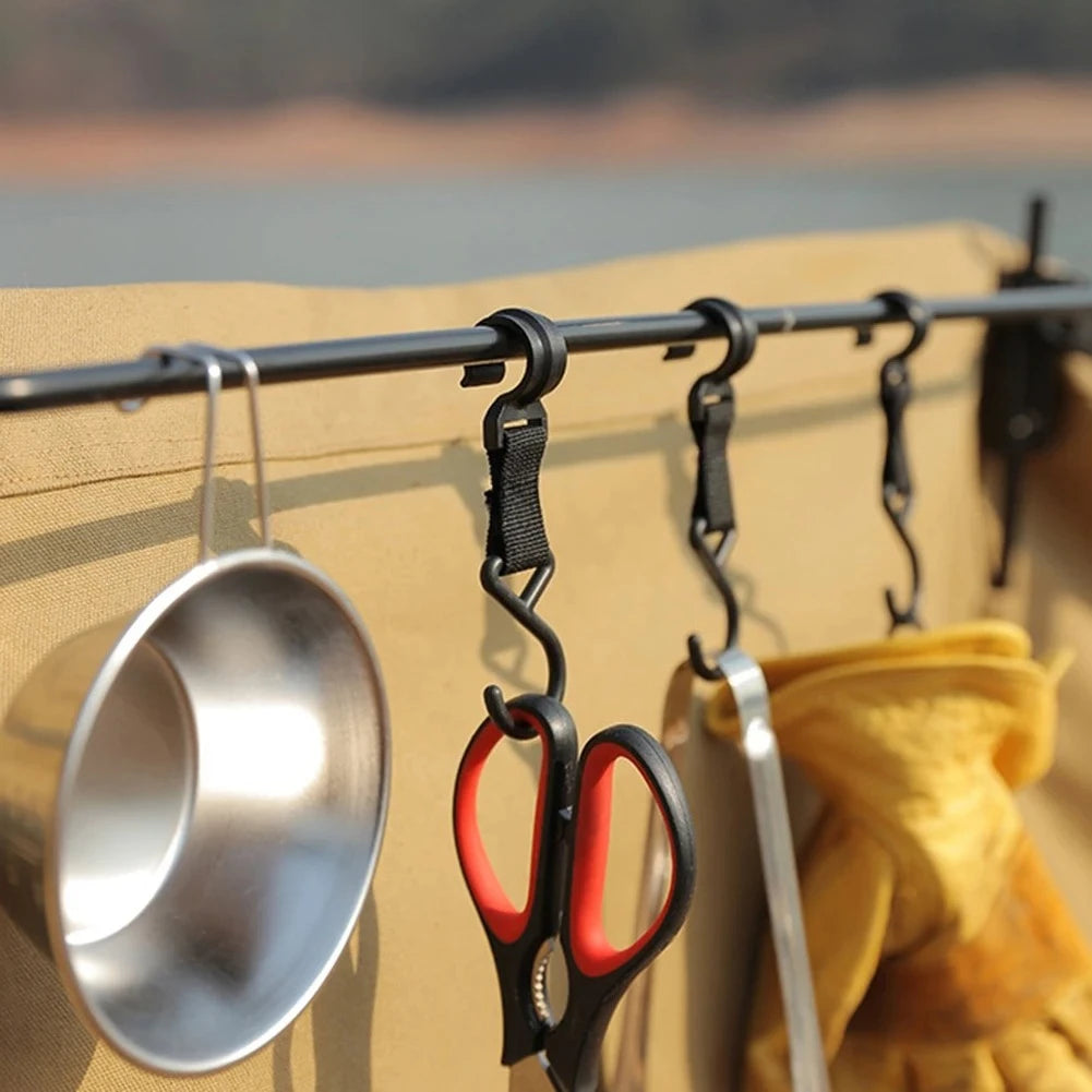 5/10pcs Outdoor Camping Moveable Organizer Hooks Detachable S-Shaped Hooks Hanging Storage Rack Multifunctional Outdoor Tools Oasis Select