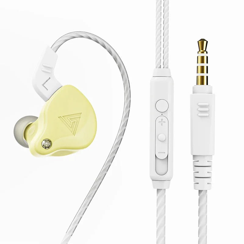 QKZ CK5 FiLe Wired Earphone Professional Gaming And Sports Noise Cancelling Headphones with Microphone HiFi Music Earphone Oasis Select QKZ AK6-X Yellow
