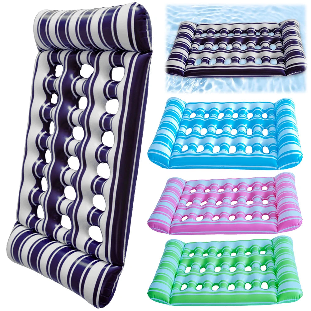 Inflatable Water Sleeping Bed PVC Floating Lounger Air Mattress Foldable Swimming Pool Air Mattress Outdoor Swimming Toys Oasis Select