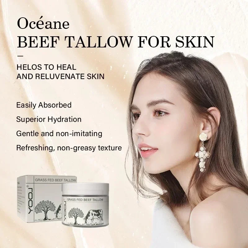 50ml Tallow Face Moisturizer Beef Tallow Paste for Skin Care Neck Cream Wild Honey Face and Body Whipped Moisturizing All Skin Oasis Select