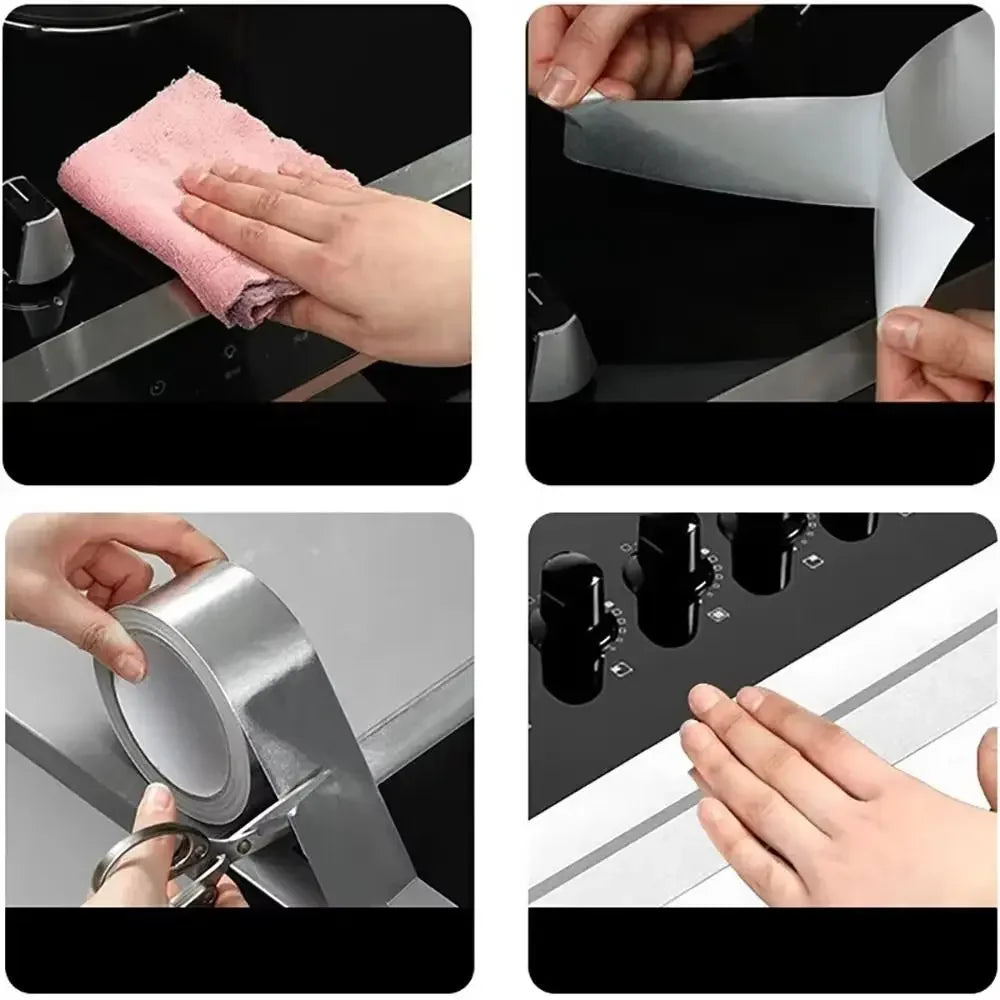 New High-Temperature Aluminum Foil Tape Self-Adhesive 30/50mm Cooktop Tape Anti-Mold Tape Countertops Kitchen Oasis Select