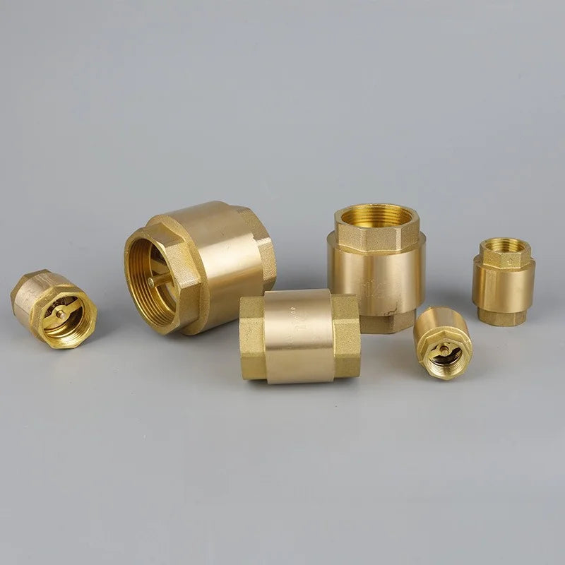 Brass Thread In-Line Spring Check Valve 1/2" 3/4" 1-1/2" Female Thread NPT One-Way Anti Backflow Water Control Float Valve Oasis Select