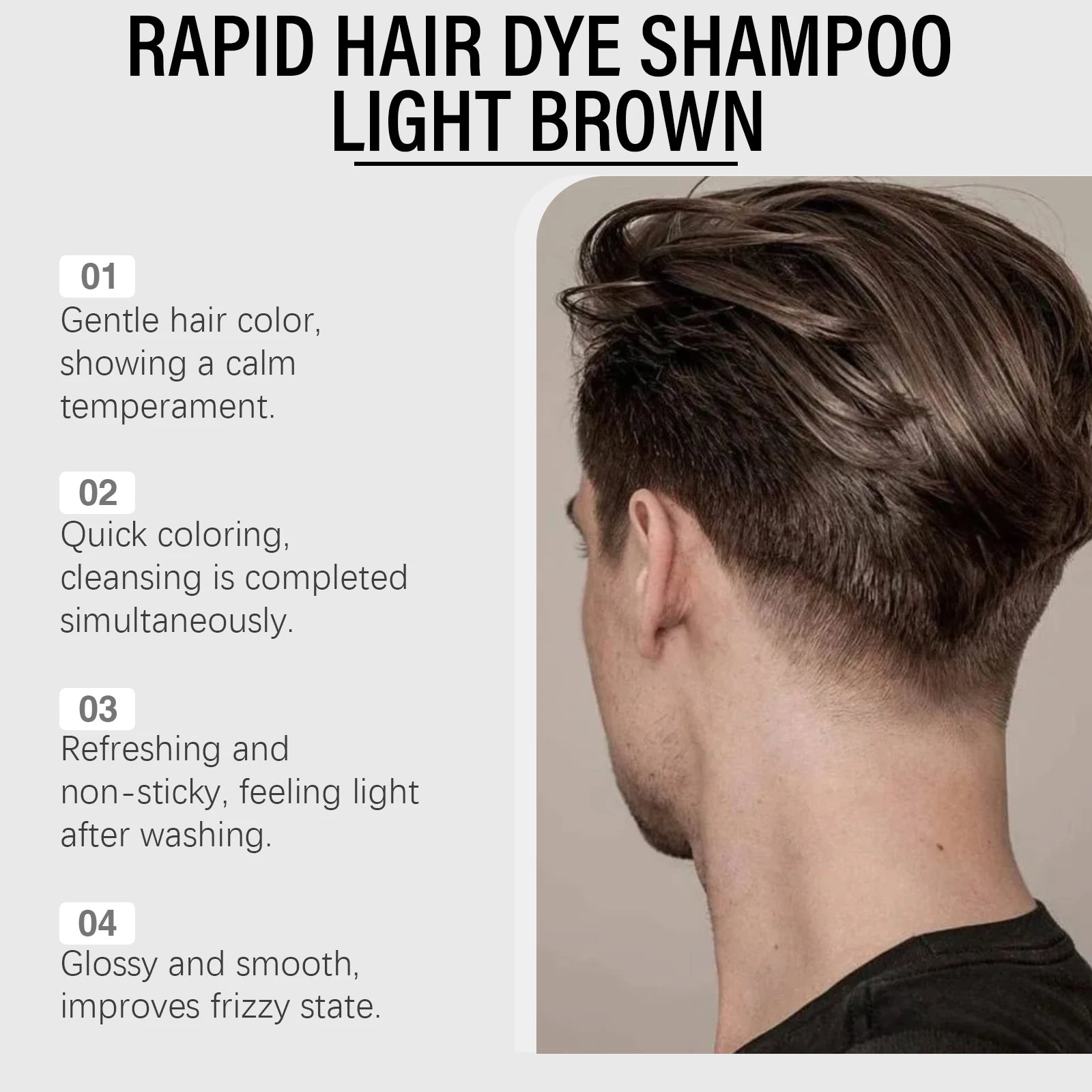 Jaysuing 3-in-1 Men's Hair Dye Shampoo – Gray Coverage 200ml Hair Dye Shampoo Oasis Select