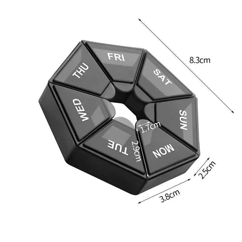 7 Days Pill Storage Box Mini Travel Portable Medicines Dispenser Box Multifunction Plastic Sealer Box Pill Bottle Pill Case Oasis Select