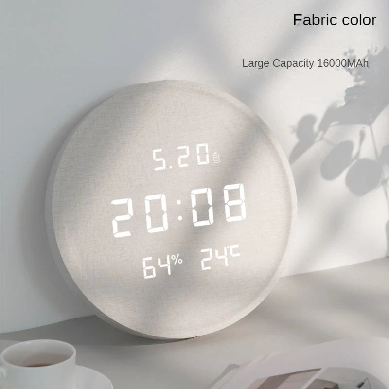 Living room household fashion creative hole free hanging wall electronic light luxury Nordic simple modern wooden wall clock Oasis Select 10 295 x 295 x 25mm