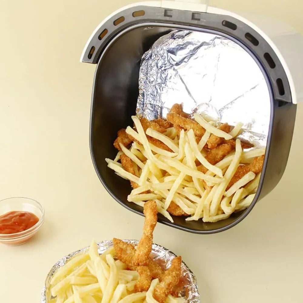50pcs Disposable Aluminum Foil Paper Square Oil-proof Food Container Paper Non-stick Thick Kitchen Baking Tool Oasis Select