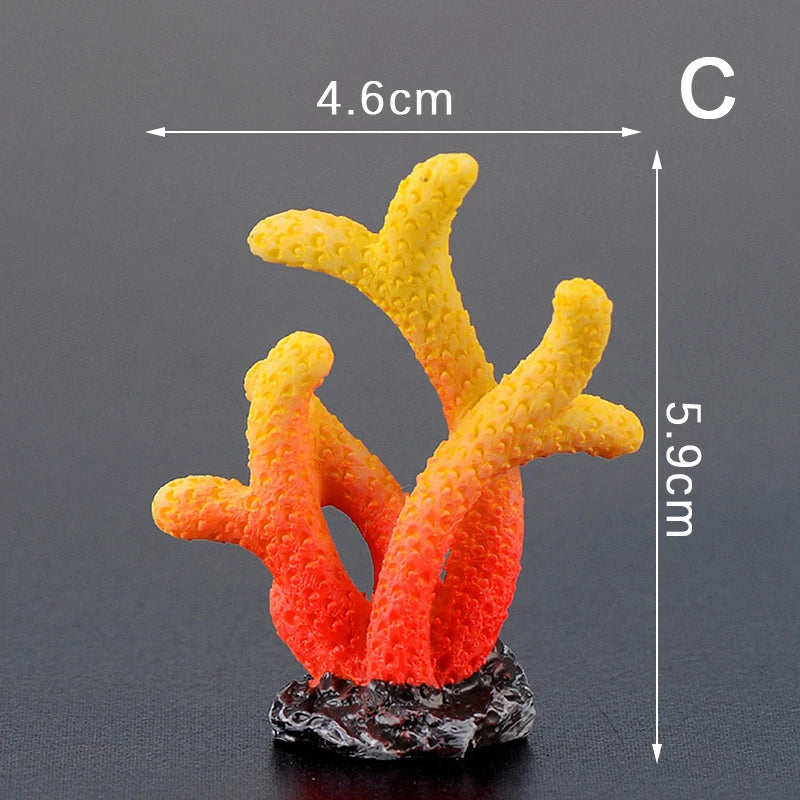 Artificial Coral Fish Tank Decoration Emulates Starfish Resin Reef Landscape Aquarium Decoration Craft Tabletop Decoration Oasis Select C