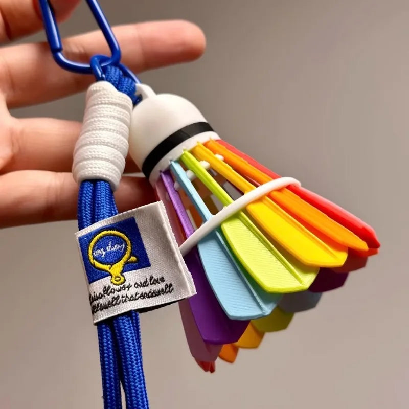 Blue and White Badminton Pendant with High Aesthetic Value Creative Badminton Player Sports Backpack Pendant Decoration Oasis Select B 9x6.8cm