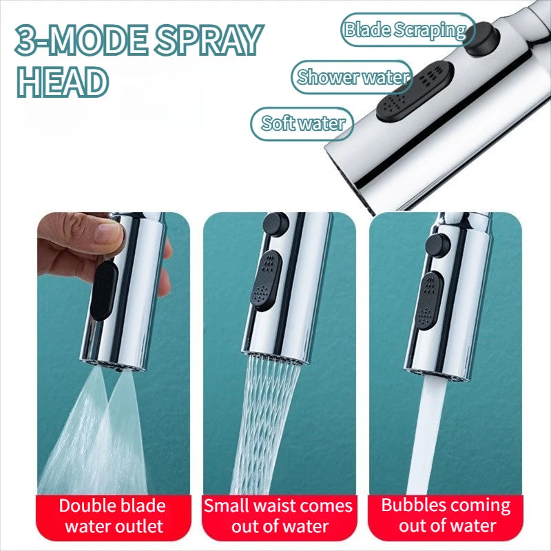 1pc Kitchen Faucet Aerator Faucet 3 Modes Bathroom Anti-splash Sprayer Kitchen Taps Anti-Splash Tap Booster Shower Filter Oasis Select