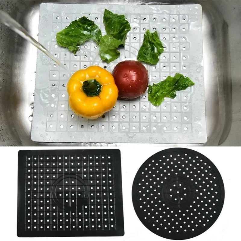 1/2Pcs Soft Rubber Sink Mat Anti Slip Home Heat Insulation Drying Protector Cover Quick Drain Pad Kitchen Accessories Sink Pad Oasis Select
