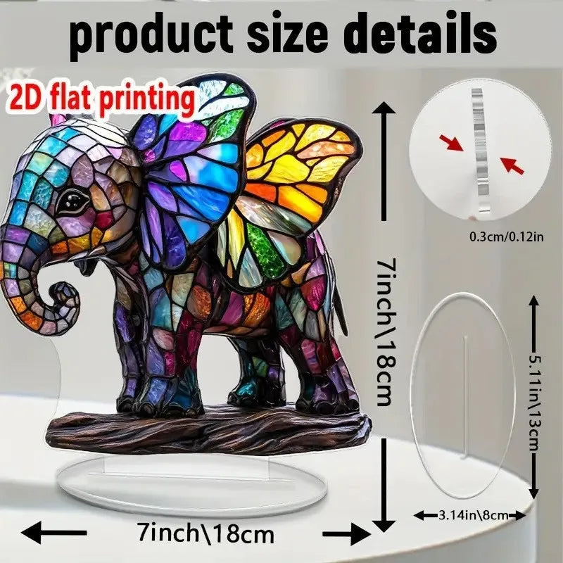 2D Colorful Animal Acrylic Ornaments Colorful Cat Figurine Decoration Kitten Standing Miniature Desktop Decoration For Home Oasis Select B15
