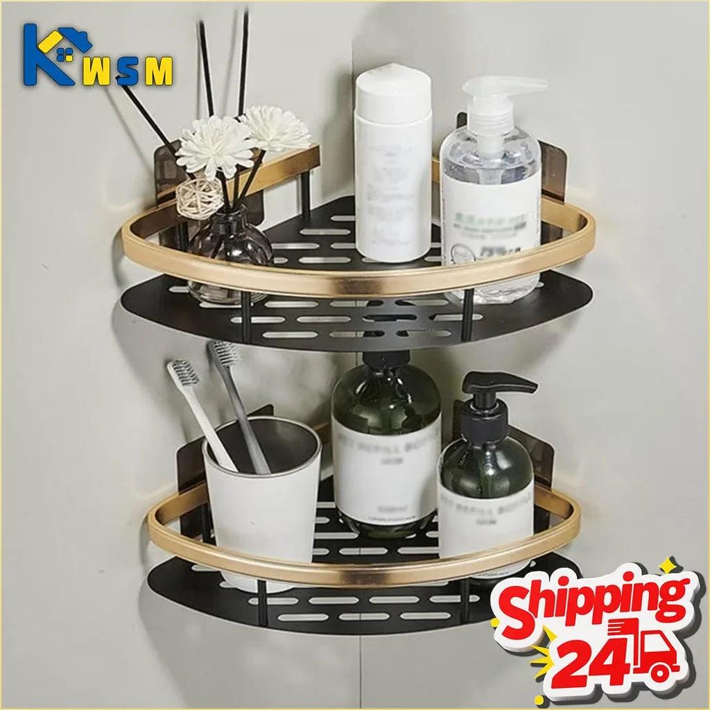Bathroom Shelf Kitchen Storage Organizer Aluminum Alloy Shampoo Rack Shower Shelf Bathroom Accessories No Drill Shelf Oasis Select