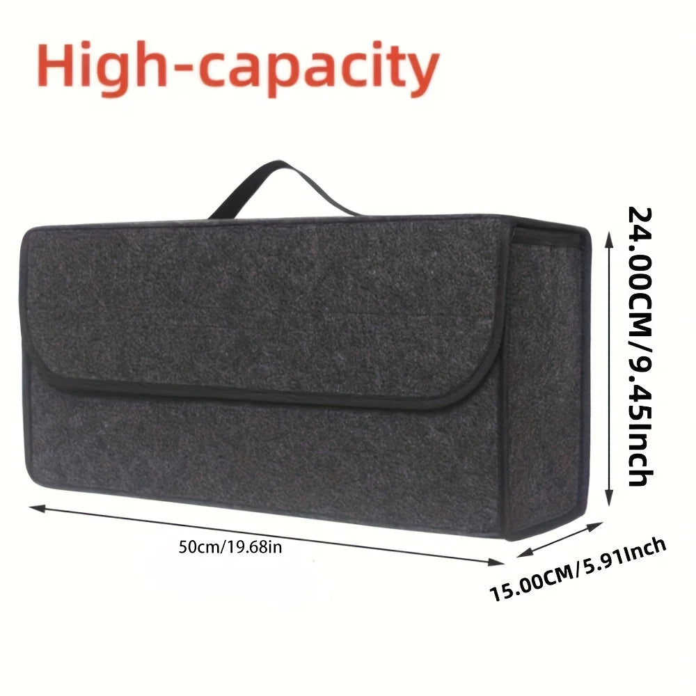 Car Trunk Organizer Foldable Portable Felt Storage Box Universal Vehicle Cargo Stowing Tidying Bag Auto Interior Accessories Oasis Select