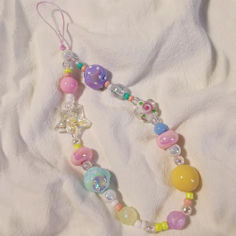 Graffiti Bead Star Bracelet Phone Wrist Lanyard & Key Strap