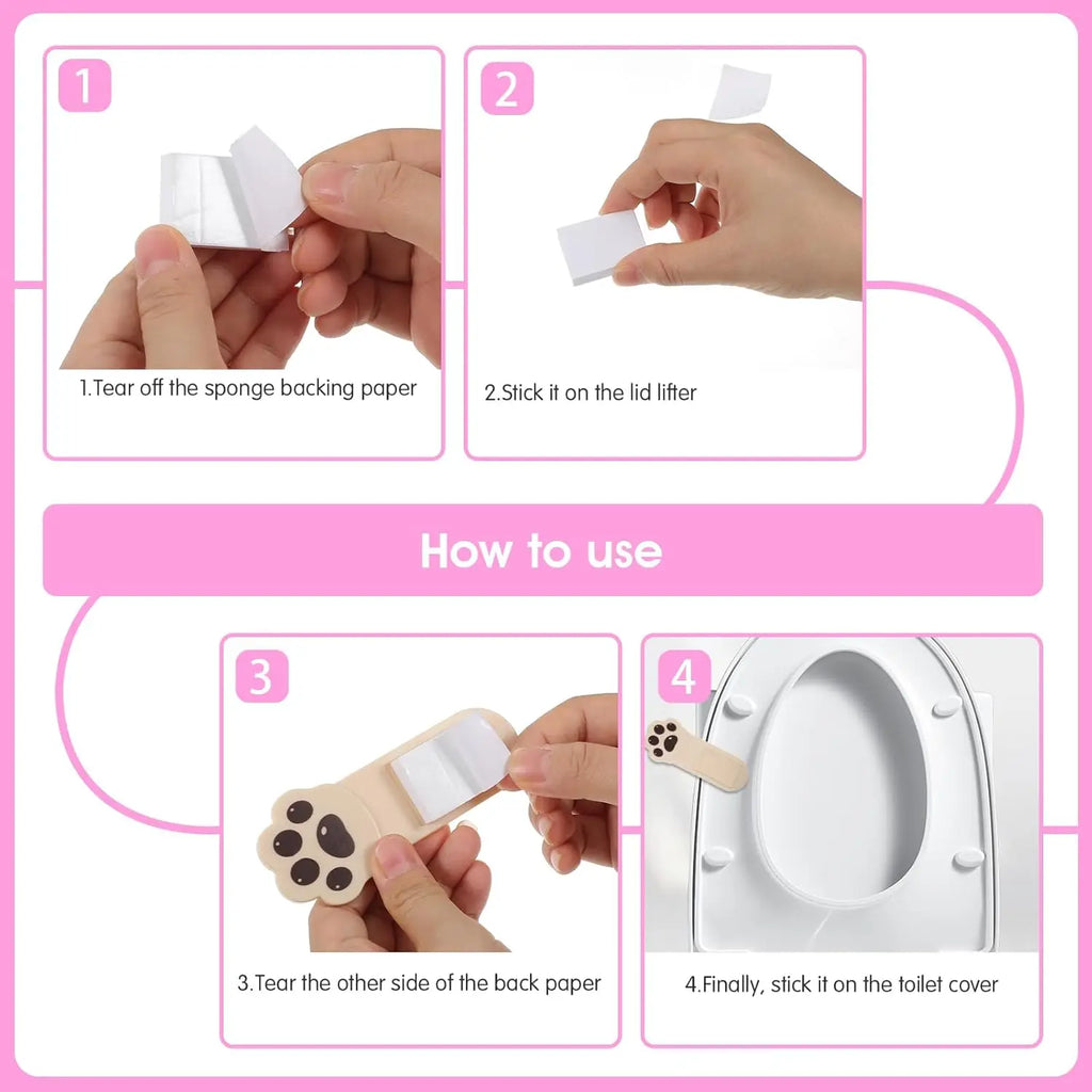 2/4PCS No Touch Toilet Seat Handle Non Slip Grip Self Adhesive Home Hotel Public Restroom Hygiene Lid Lifter Easy Install Oasis Select