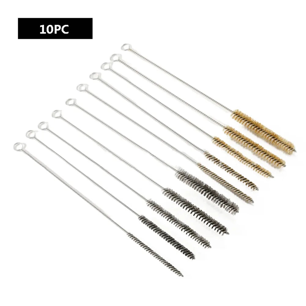 5/10pcs Cleaning Brushes Stainless Steel Cylinder Wire Tube Pipe Cleaning Brush Thread For Polish Clean Rust Removal Oasis Select 10pcs