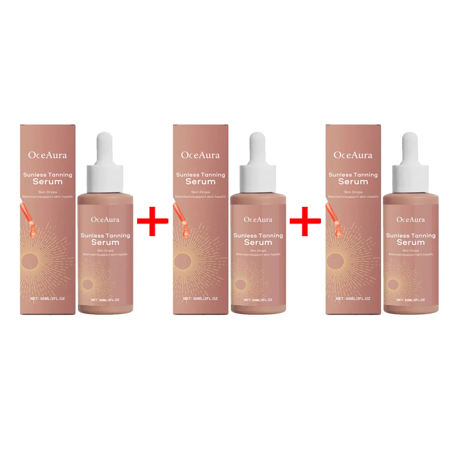 OceAura Herbal Self Tanner Serum – Natural Bronzer Drops Self Tanning Serum Oasis Select 180ml boxed