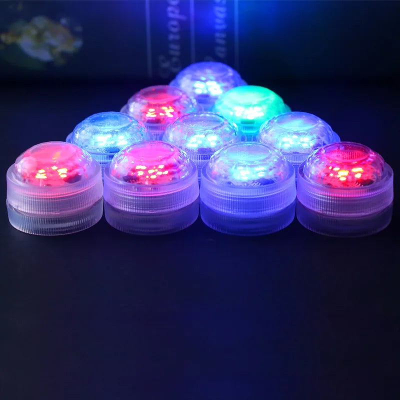 Underwater Light LED Small Knob Light, Seven-color Synchronous Waterproof Remote Control Color Light, Candle Light, Diving Light Oasis Select 2 lanterns With remote control