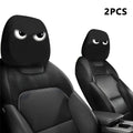 2pcs Halloween Decoration Black Skull Car Print Headrest Cover Universal Stretchy Spooky Fun Universal Head Cover Auto Parts Oasis Select 2pcs F