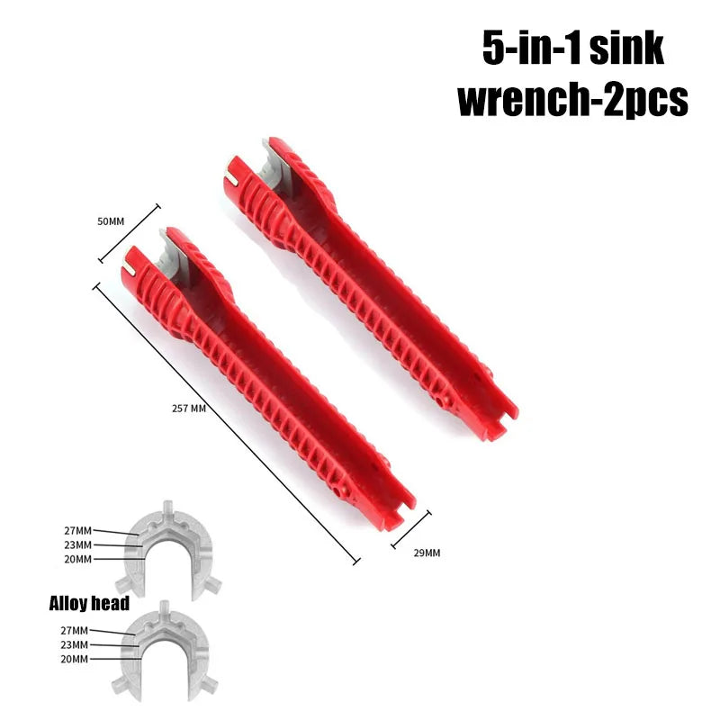 Sink bathroom wrench plumbing installation tool household water pipe faucet angle valve sink maintenance disassembly wrench Oasis Select 5-in-1-2pcs