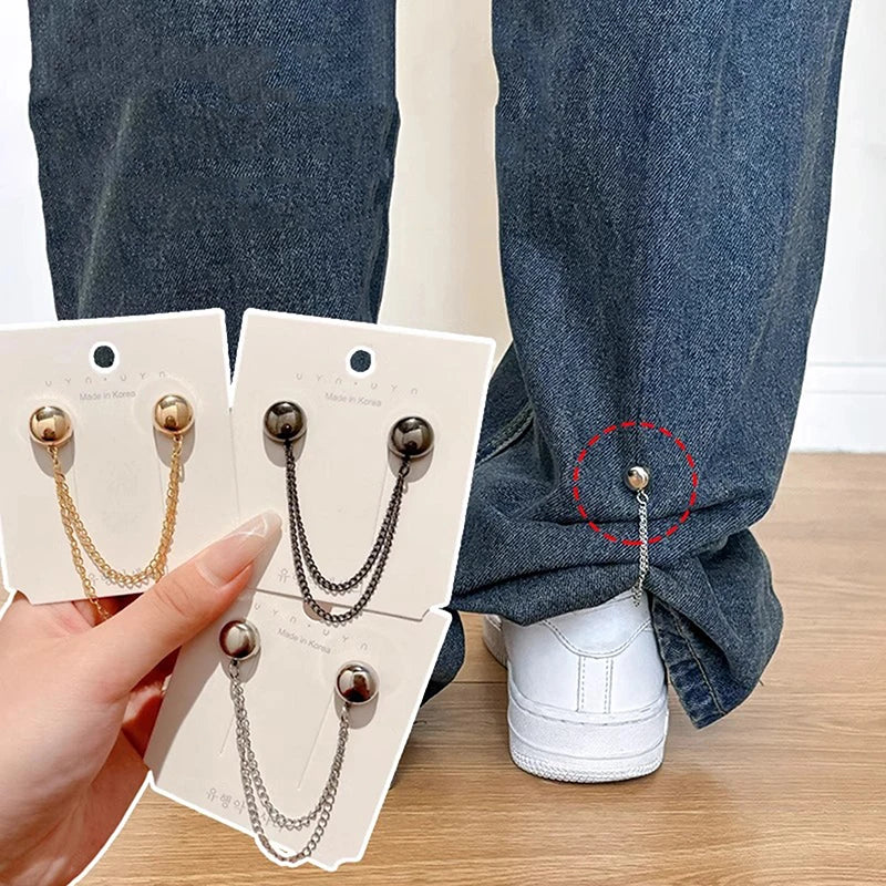 2pcs Magnetic Chain Sleeve Clips No Sew Waist Tightener Adjustable T Shirt Shortener For Jeans Pants And Tops Oasis Select