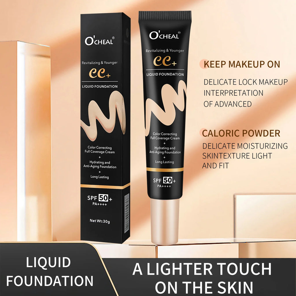 Ocheal 30g BB/CC sunscreen Cream SPF 50/PA+++ Facial Liquid Foundation Cream Anti-Aging Long Lasting Full Coverage Cream Powder Oasis Select