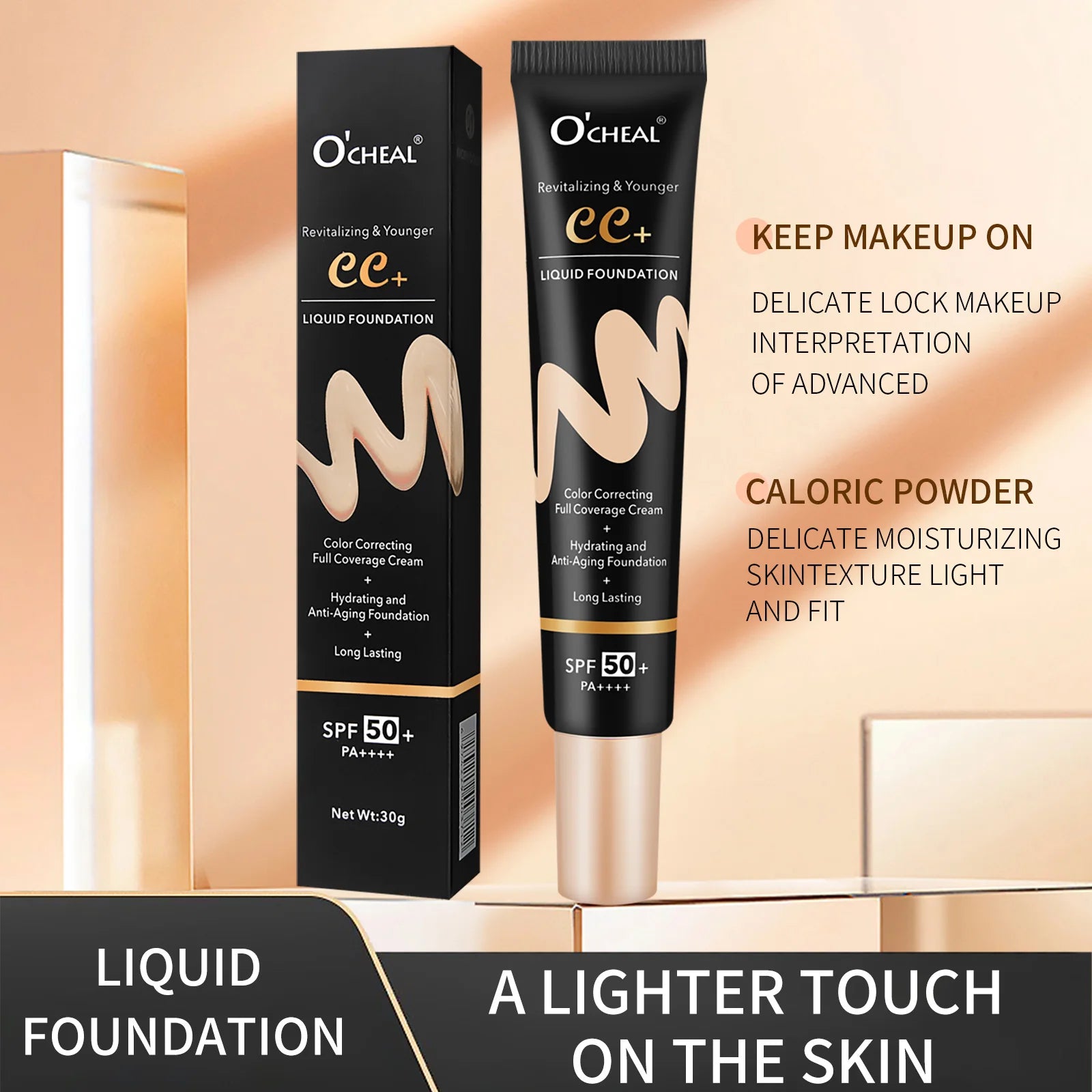 Ocheal 30g BB/CC sunscreen Cream SPF 50/PA+++ Facial Liquid Foundation Cream Anti-Aging Long Lasting Full Coverage Cream Powder Oasis Select