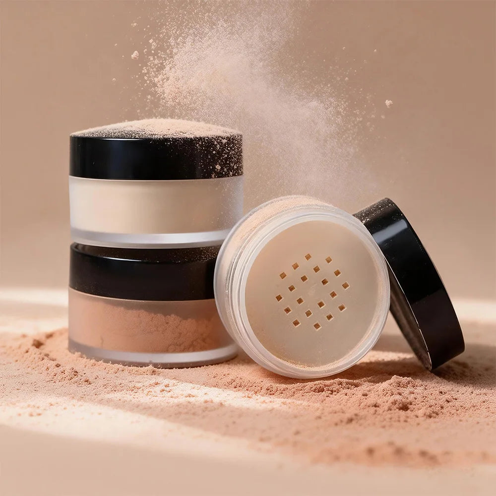 Lakerain Loose Setting Powder & Brush – 24HR Matte Finish