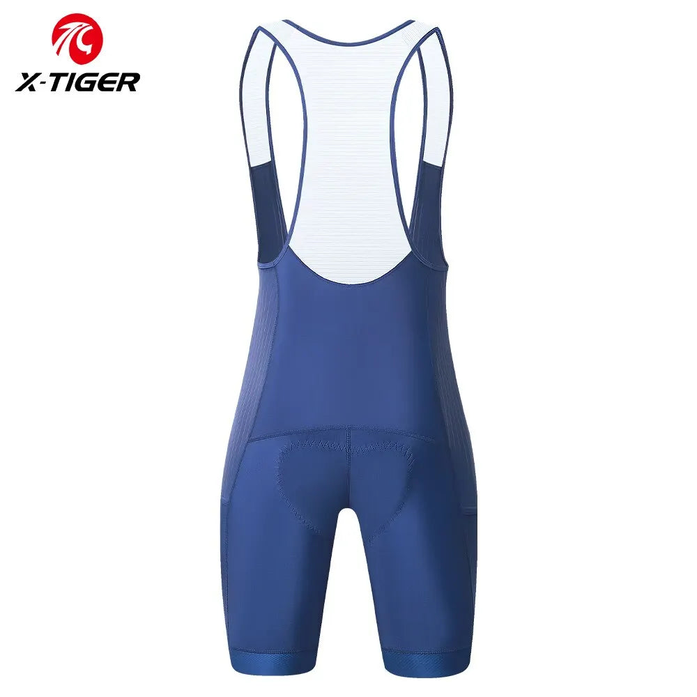 X-TIGER Men's Cycling Bib Shorts with Pockets Professional Cycling Mountain Road Cycling Tights for Long Distance Cycling Oasis Select XM-DBK-36402 L
