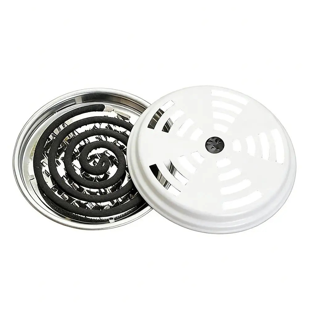 Mosquito Coil Holder with Lid – Steel, Ash-Free, Outdoor Use