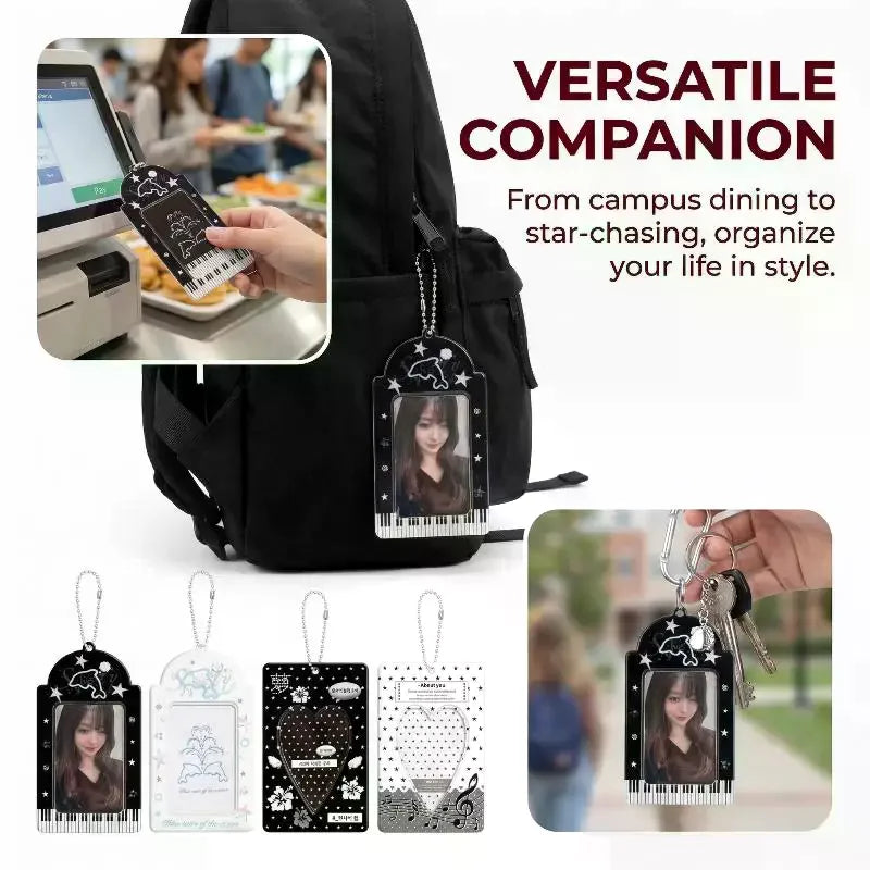 Idol Photo Card Holder Transparent Display Case for Star Chaser Campus Meal Card Storage Pendant Accessory Oasis Select
