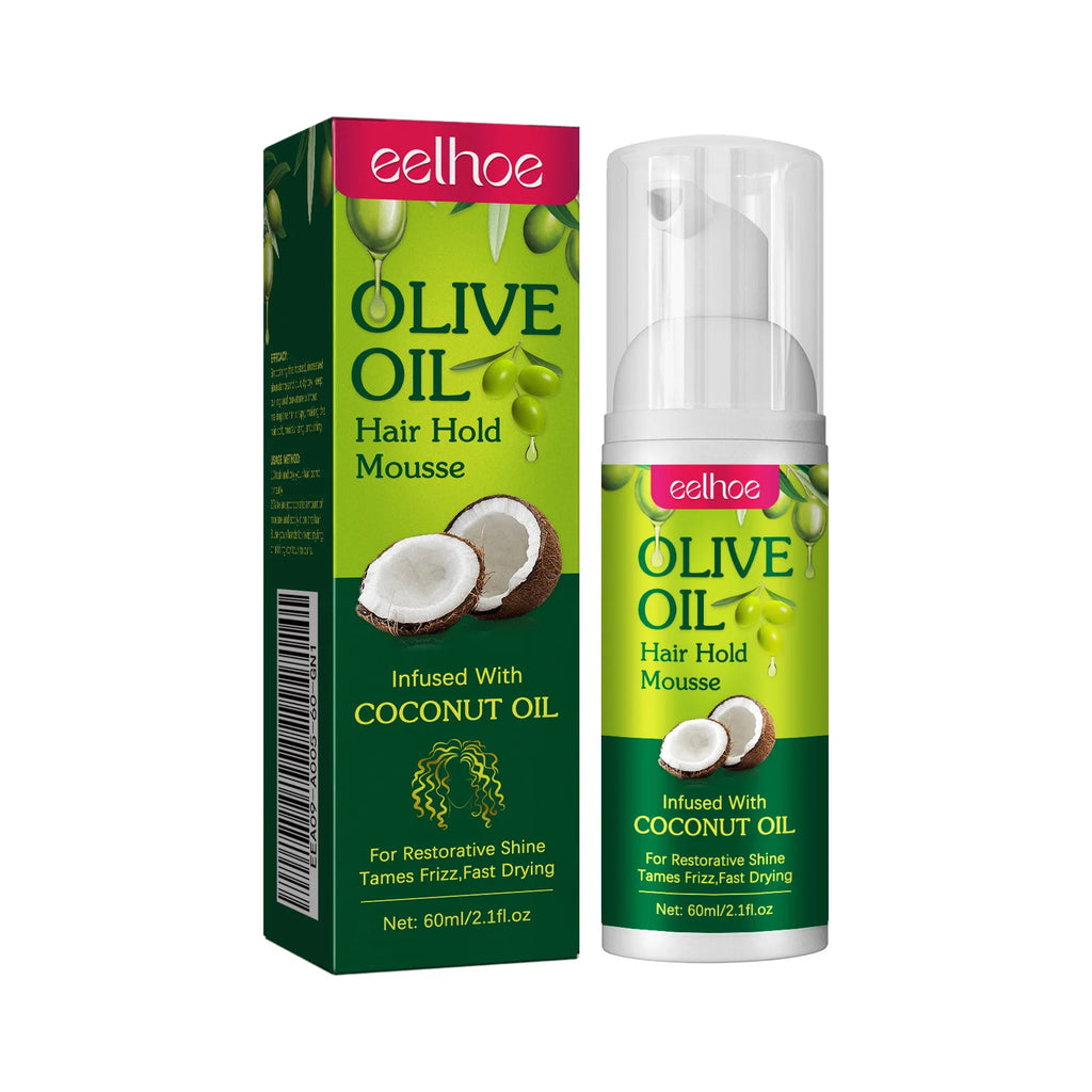 EELHOE Olive Oil Hair Mousse – Anti-Frizz & Volumizing Hair Styling Mousse Oasis Select