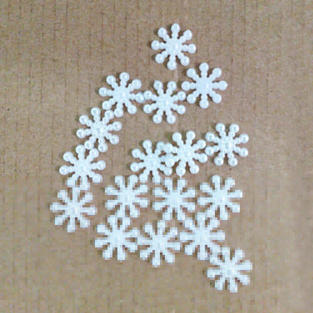 100pcs White Pearl Resin Snowflake Flatbacks Embellishments DIY Phone Christmas Decorations Scrapbooking Crafts 12mm Oasis Select